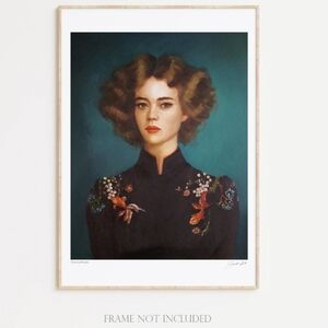 JANET HILL Comet And Ornada Art Print with Floral Details Canadian Artist